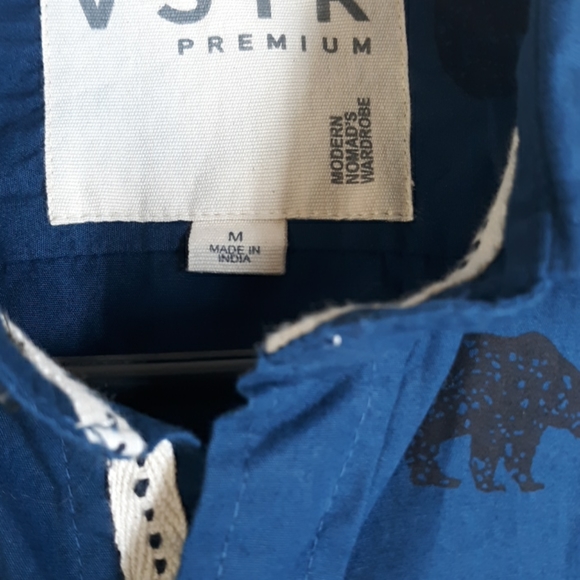 VSTR Cotton long sleeve Bear print Button shirt - Picture 3 of 7